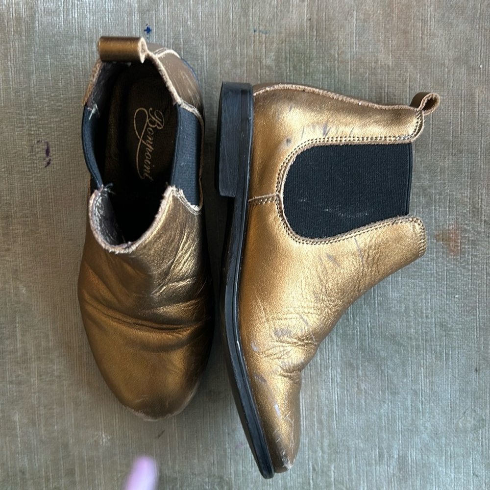 Bonpoint gold lame boots